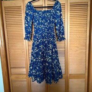 Baltic Born Navy Floral Long Sleeve Dress